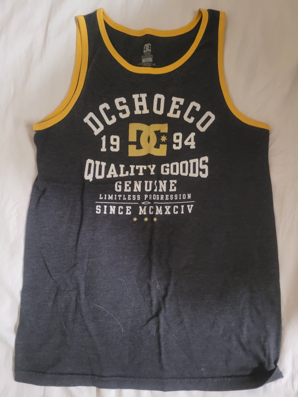 DC Kids' Charcoal & Yellow Logo Tank Top
